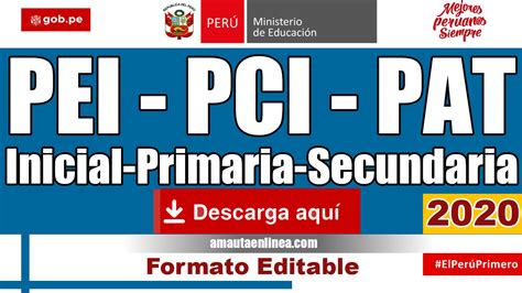 Instrumentos de gestión PEI PAT Y PCI 2020 nivel primaria adaptable