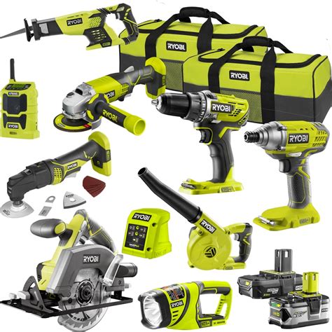 Ryobi 18v One 2550ah 9 Piece Combo Kit Bunnings Warehouse