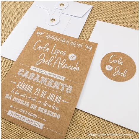 Convite De Casamento White Vintage O Papel Kraft Realçado Por Uma Imag Convite De Casamento