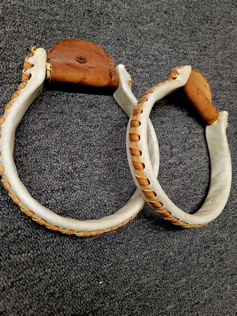 Rawhide Covered Heavy Iron Oxbow Stirrups Western Wigwam