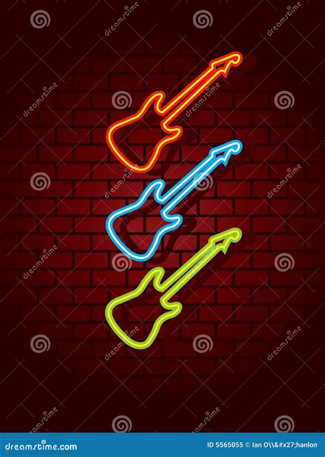 Neon Guitars Royalty Free Stock Photo - Image: 5565055