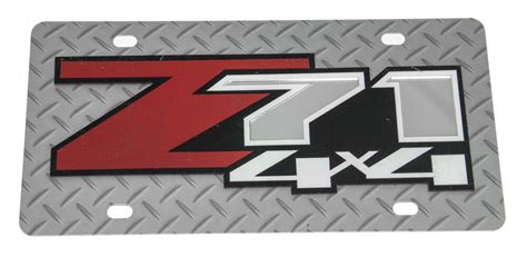 Chevrolet Z X License Plate Stainless Steel W Silver Diamond