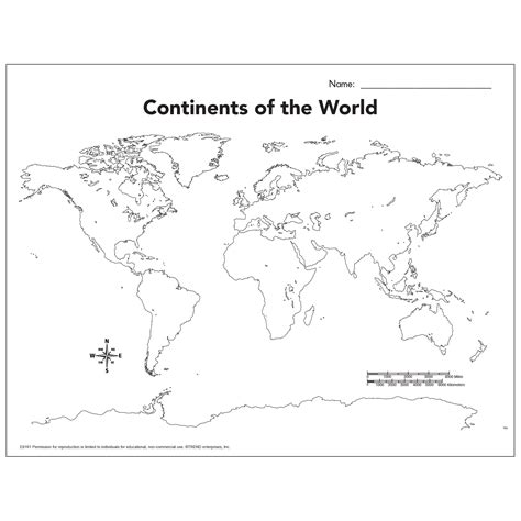 Continents of the World Blank Map Project Sheet Free Printable | TREND ...