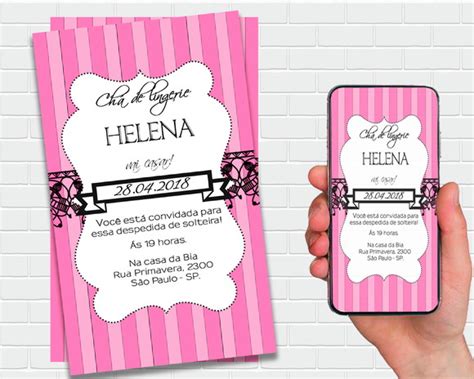 convite digital chá de lingerie Elo7 Produtos Especiais