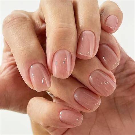 Amazon GLAMERMAID Extra Short Press On Nails PCS Nude Jelly Fall Gel Glue On Nails