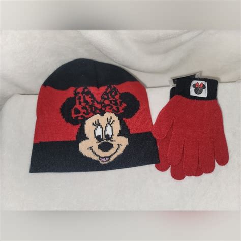 Disney Accessories New Kids Disney Minnie Mouse Hat Gloves Set