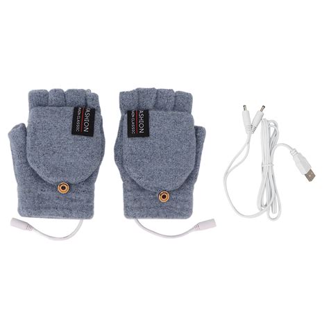 Usb Heated Gloves Electric Half Hands Double Sided Heating Warm Laptop Gloves For Outdoor Indoor