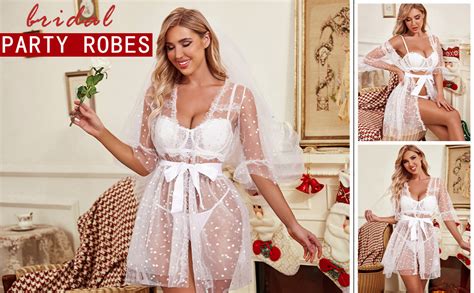 Amazon Avidlove Women S Sexy Mesh Kimono Robe Babydoll Lingerie Chemise Nightgown
