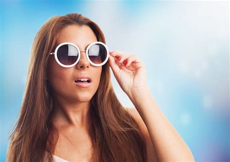 Free Photo Brunette Glasses Model Background Portrait