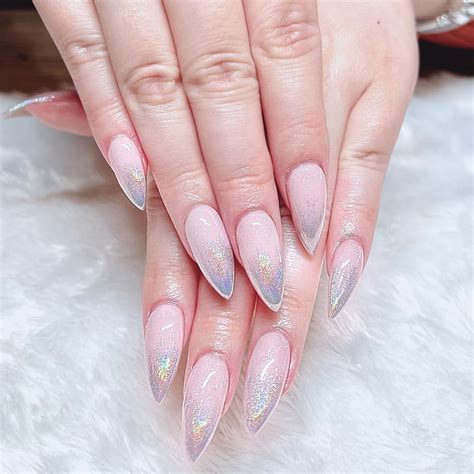 French ombre nails with glitter - 37 manicure ideas not just for Christmas
