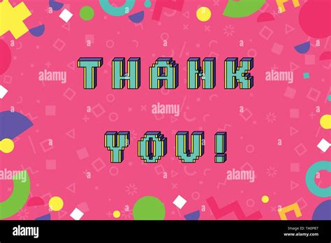 Vector Thank You Phrase In Pixel Art 8 Bit Style Stock Vector Image