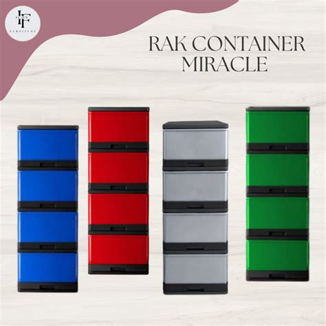 Jual RAK CONTAINER SUSUN 4 MIRACLE LEMARI LACI PLASTIK KABINET JUMBO