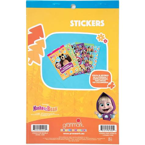 Block De Stickers Granmark Planillas Masha Y El Oso Papeler A Lumen