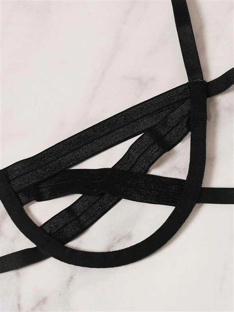 Womens Sexy Ladder Cut Out Lingerie Set Push Up Two Piece Bra And
