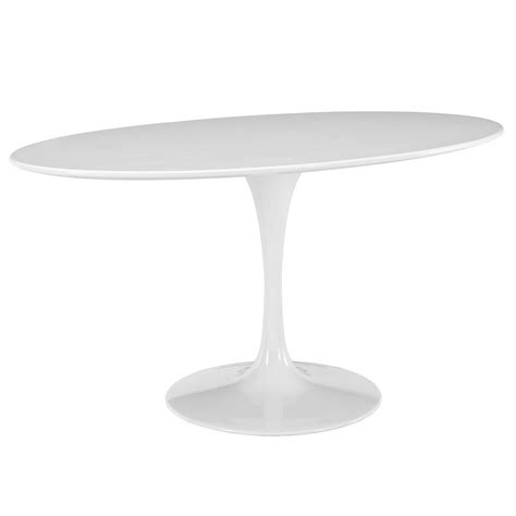 Modway Lippa 60 Oval Shaped Wood Top Dining Table White Mw Eei 1121 Whi At