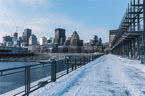 Premium Photo | Montreal old port - winter time