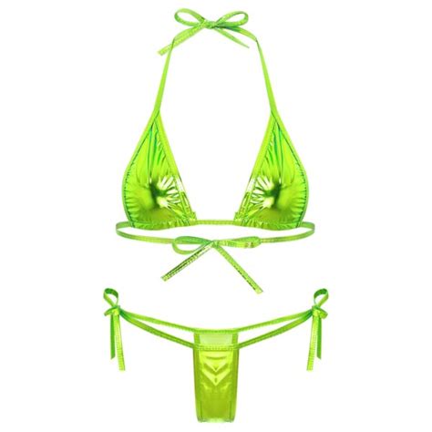 Hold Me Metallic Micro Bikini G String Set Shiny Fashion LALE LOOK