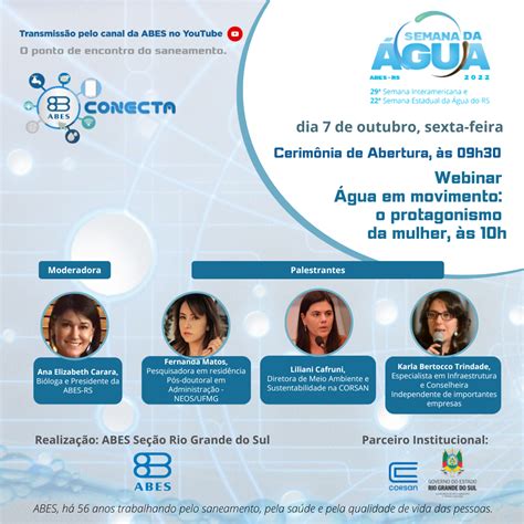 ABES Conecta participe da série de webinares da Semana da Água ABES RS