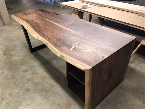 Live Edge Walnut Waterfall Desk — Pratt Woodworks