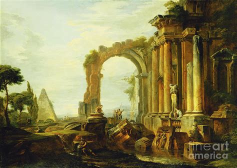 A Capriccio Of Classical Ruins With The Pyramid Of Cestius And Figures ...