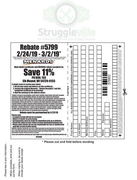 Menards Printable Rebate Forms