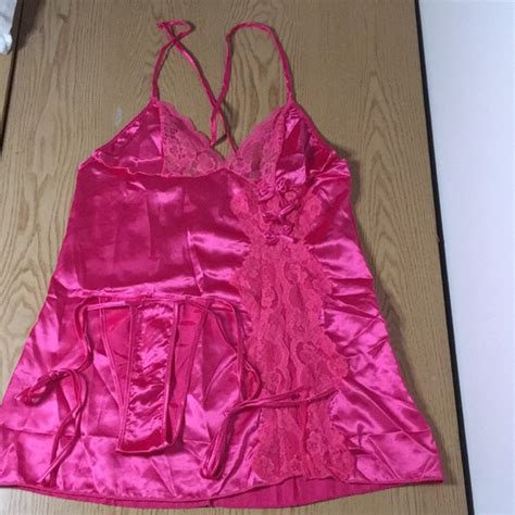 No Brand Intimates Sleepwear Bin New Women Silky Satiny Feel Chemise Nightie Lingerie