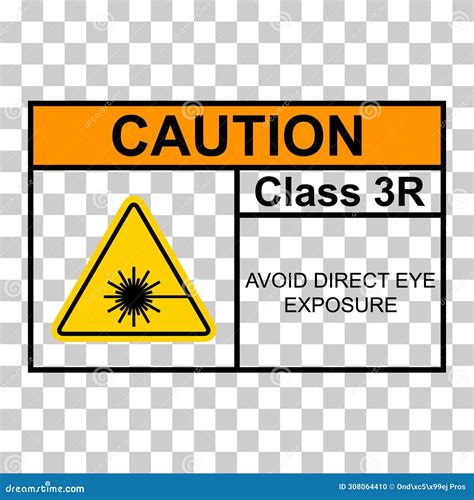 Laser Radiation Danger Class 3R Label Icon Safety Information Symbol