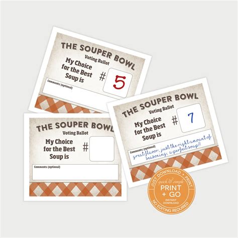 The Original Printable Souper Bowl Easy Ballots Cook Off Competition