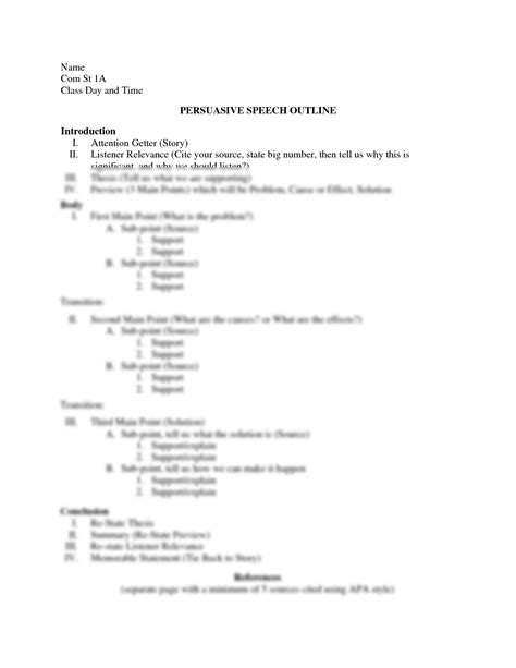 SOLUTION Persuasive Speech Template 2 Studypool