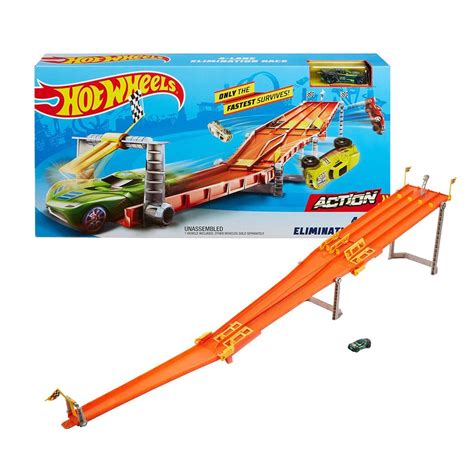 Hot Wheels 4 Lane Elimination Race Track Set Lazada Indonesia