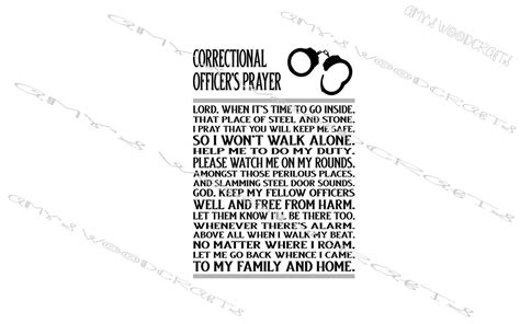 Correctional Officers Prayer Digital File For Cricut Or Silhouette