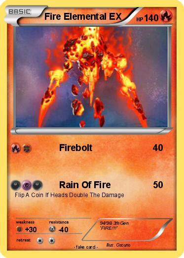 Pokémon Fire Elemental Ex Firebolt My Pokemon Card