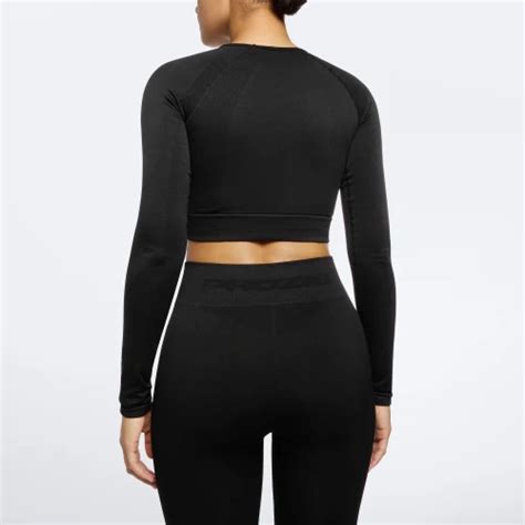 Contour Langarm Crop Top Black Bekleidung Prozis