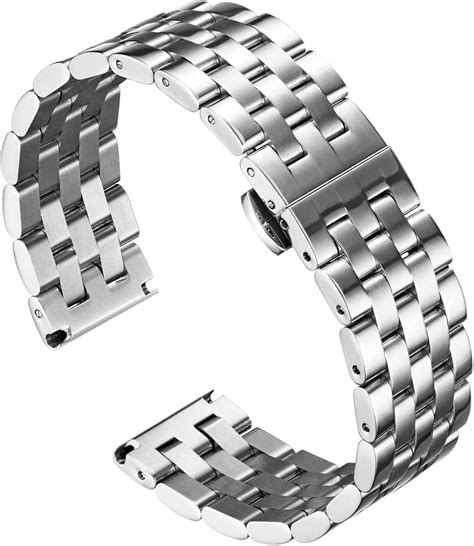 Binlun Stainless Steel Watch Bands With Straight Curved End