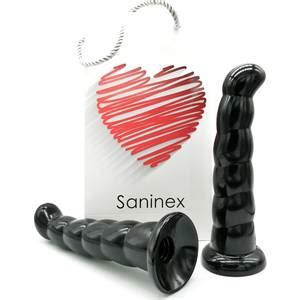 SANINEX LOVE ME BUTT PLUG DILDO XXL CON BASE SUCCIÓN NEGRO