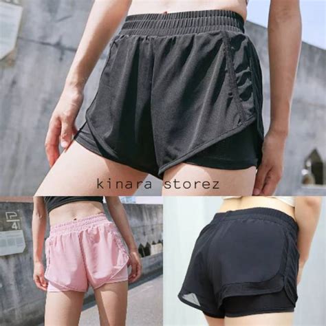 Jual Kinarastorez Hotpant Sport Dua Layer Celana Pendek Olahraga