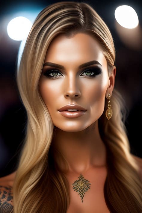 Lexica Stunning Tattoed Caucasic Woman With Dark Brown Hair And Strands Of Blonde Hair Near