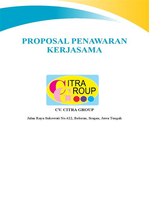 Contoh Proposal Penawaran Kerjasama Pdf