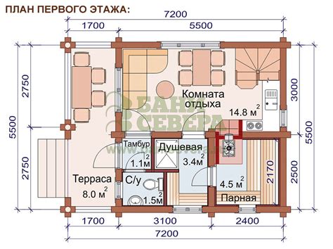 Баня 6х8 с террасой и балконом на заказ в Москве