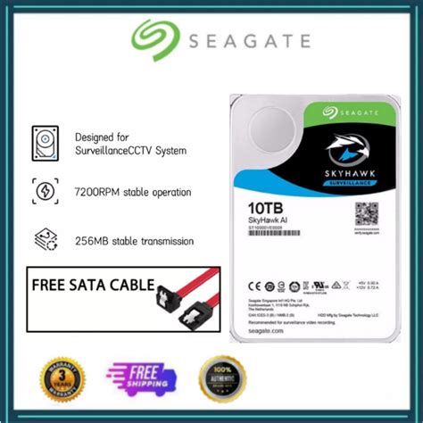 New Seagate Skyhawk AI 10TB CCTV Surveillance Hard Disk Drive HDD