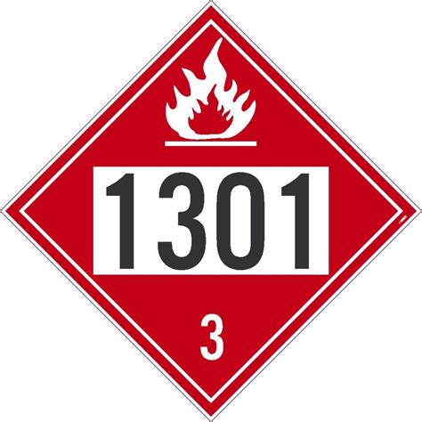 1301 3 Flammable Dot Placard Sign Dl186p