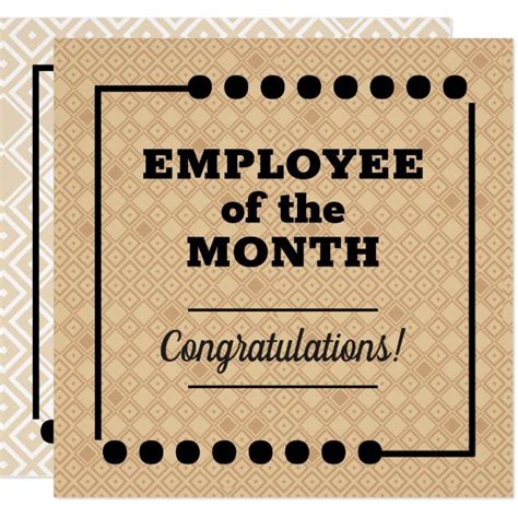 Employee Of The Month Recognition Award Card Zazzle Employees Card