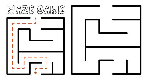 Maze game for kids. Simple Maze puzzle with solution 8725213 Vector Art ...