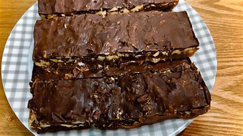 Шоколадные батончики с орехами и карамелью! - YouTube
