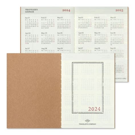 2024 Diary Refill Monthly Passport Size Traveler S Notebook