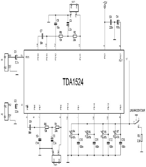 TDA1524 Preamp Tone Control Circuit – Electronics Projects Circuits