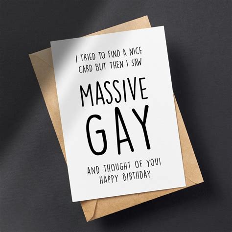 Massive Gay Card Rude Birthday Card Funny Birthday Card Gay Card Gay Birthday Card Gay Gift