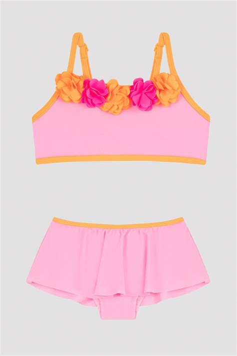 Penti A K Pembe K Z Ocuk Flower Bandeau Bikini Set Fiyat Yorumlar Trendyol