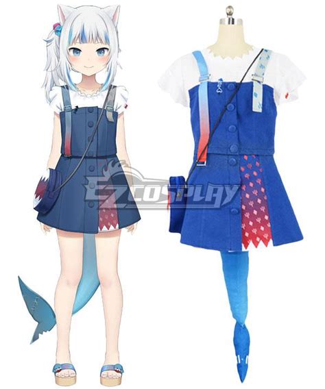 Virtual Youtuber Gawr Gura Sexy Cosplay Costume
