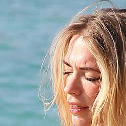 April Summers Blue Bikini Candids At A Beach In Barbados Celebrity Wiki Onceleb Wiki